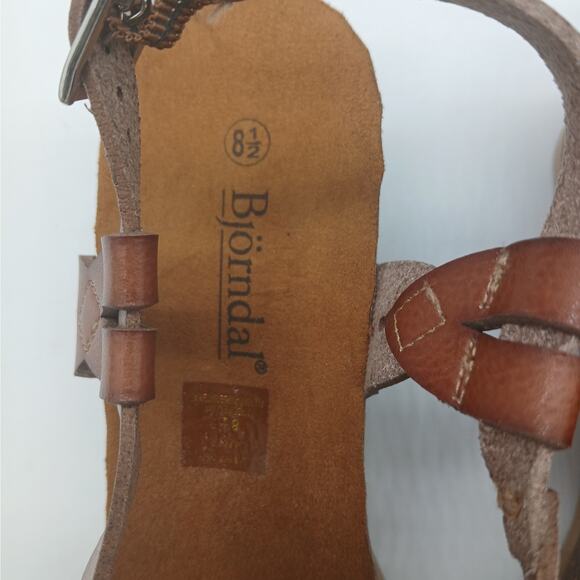 Bjorndal Luna Comfort Vegan Leather Wedge Boho Sandals Brown Size 8.5 NWOB - Picture 9 of 11